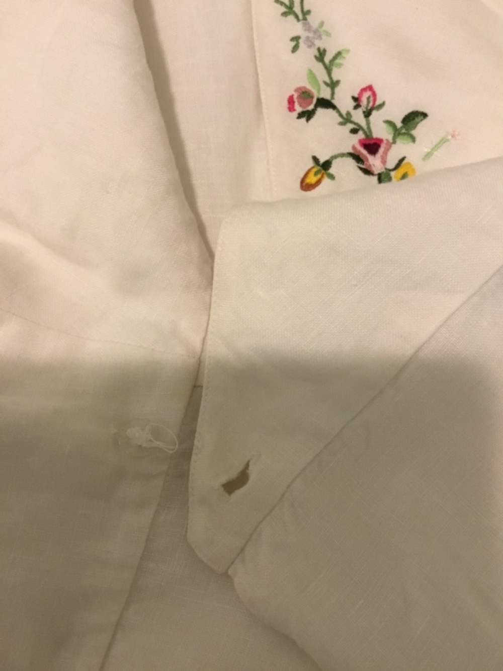 Vintage RALPH by Ralph Lauren White Embroidered Linen Blend Maxi Dress - Picture 8 of 15